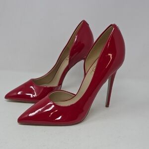 Sam Edelman Delores D'Orsay Red Patent Leather Heels Pumpms Size 7.